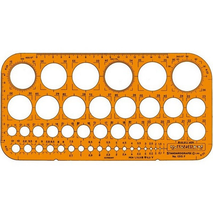 Шаблон за кръг 1-36 mm Standardgraph
