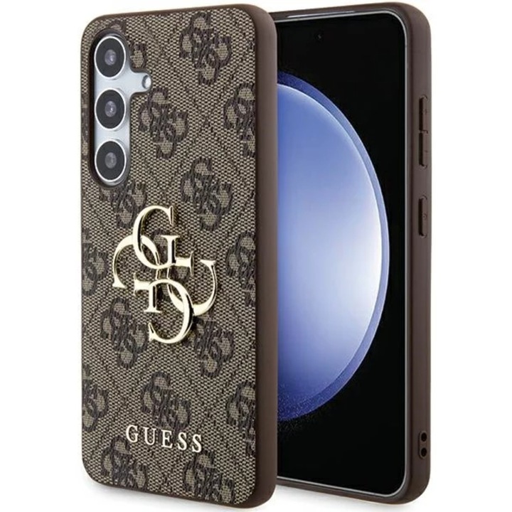 Калъф Guess PU 4G Metal Logo, съвместим с Samsung Galaxy A55 5G Brown