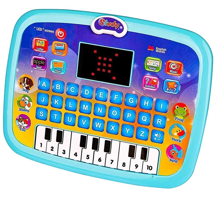 Образователен таблет KkvoGmle, Interactive, Music, Alphabet, Multicolor, 2-3 години