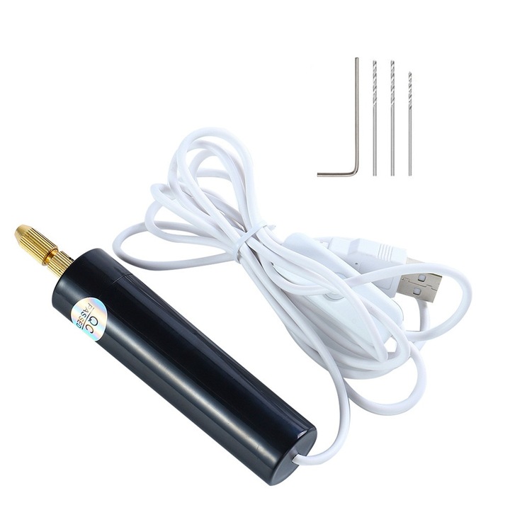 Hordozható fúró, KkvoGmle, USB, fekete