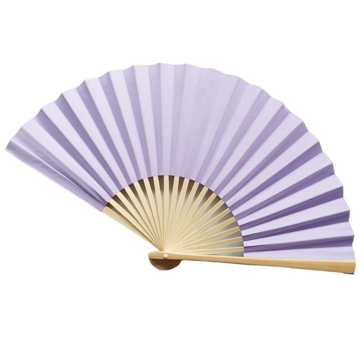 Ventillátorok, KkvoGmle, bambusz/selyem, lila/barna, 21x37 cm, 5 db-os készlet