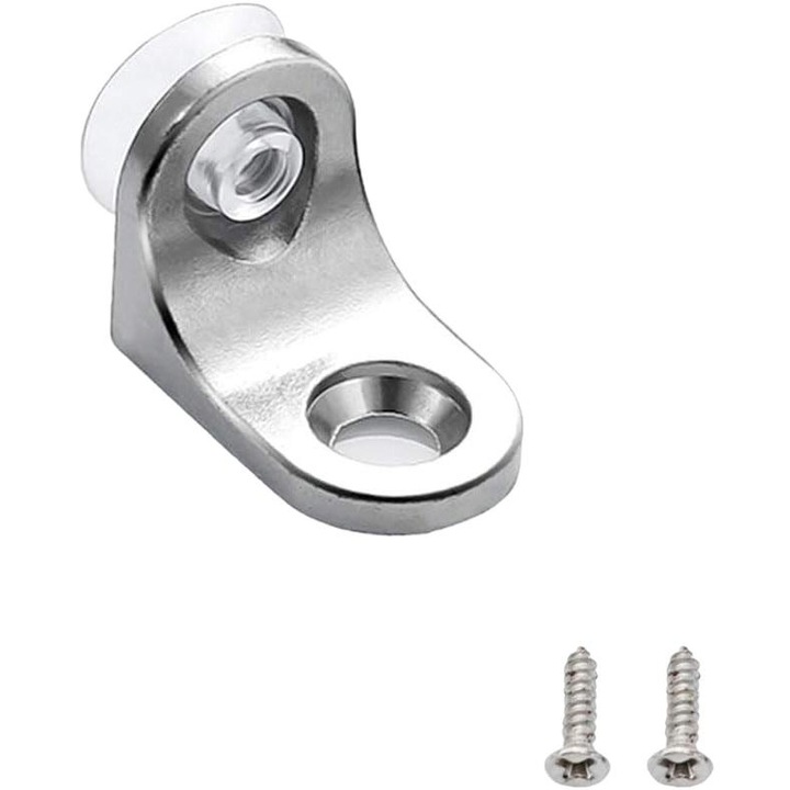 20 db-os üvegpolctartó készlet, KkvoGmle, rozsdamentes acél, csúszásgátló, 22 x 10 mm, ezüst