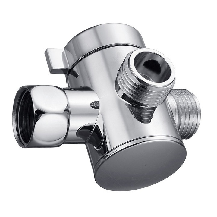 Deviator dus KkvoGmle, 3 cai, cromat, 55x70x20mm