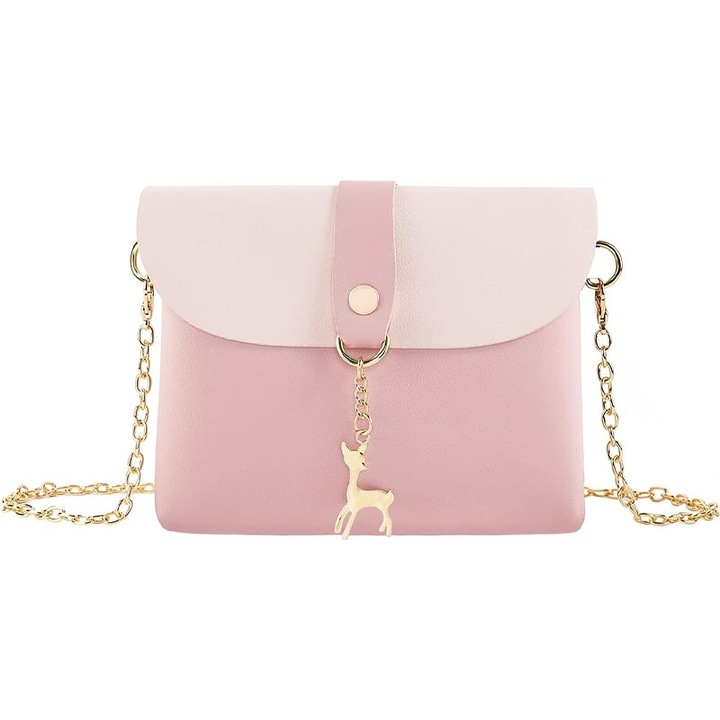 Női táska, KkvoGmle, Ökológiai bőr, rózsaszín, 17x15,5x1,2 cm