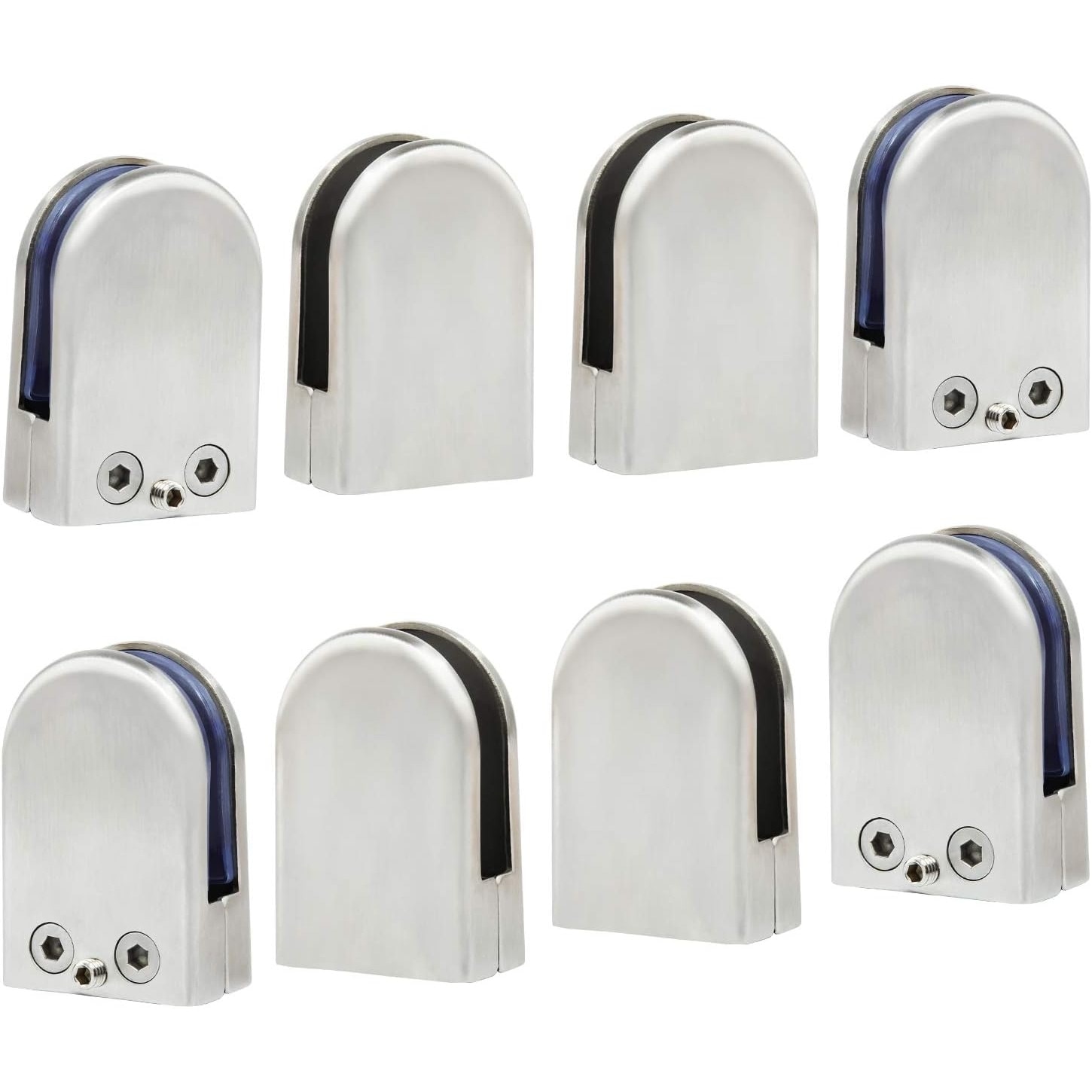 Set 8 cleme pentru fixare sticla, KkvoGmle, Inox, 43 x 26 x