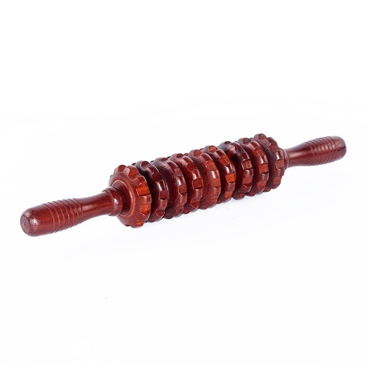 KkvoGmle masszázshengerek, fa, piros, 390g