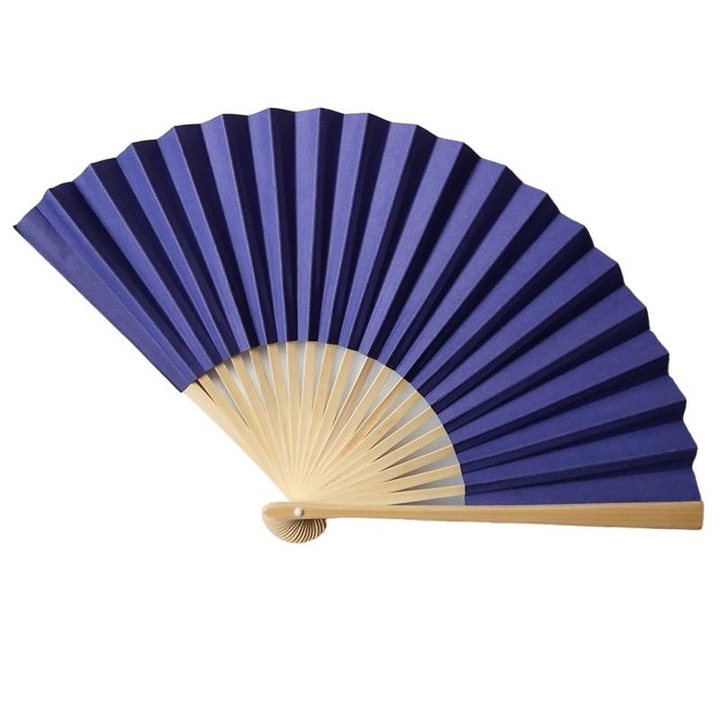 5 ventilátoros készlet, KkvoGmle, bambusz / selyem, 21 x 37 cm, kék / barna