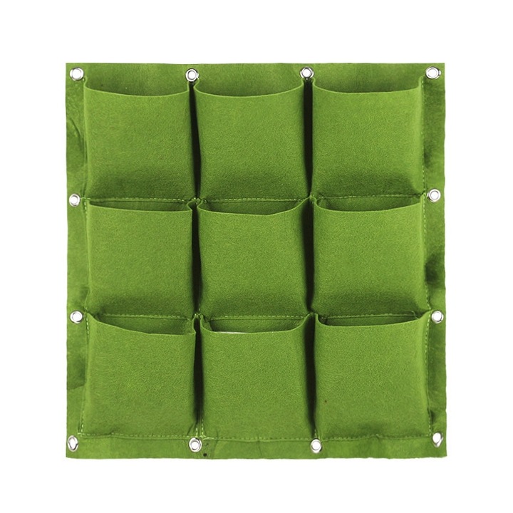 Buzunar agatat perete pentru flori flori, Pasla, Verde