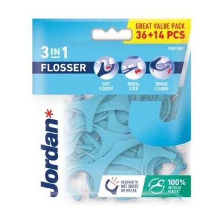 Конец, клечка Jordan, стъргалка за език в кутийка 3 в 1, 50 бр