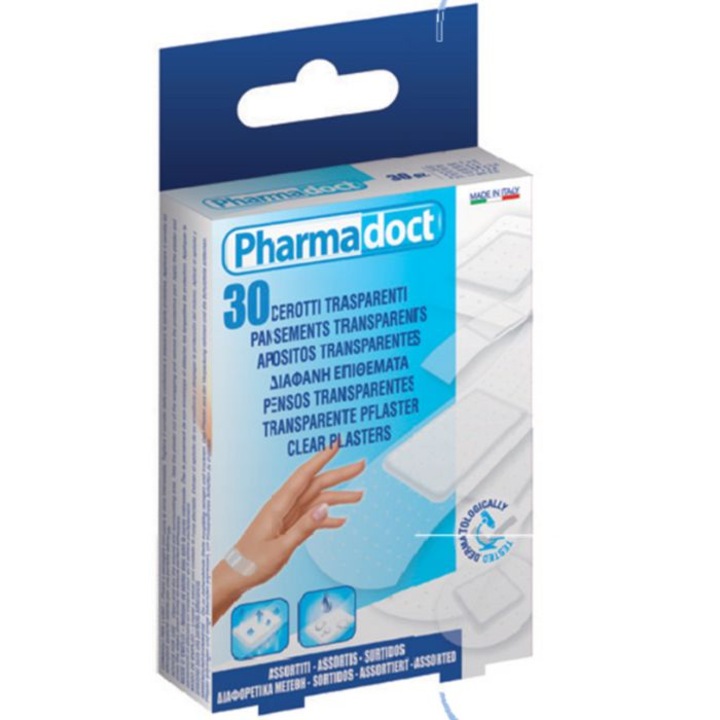 Пластир PHARMADOCT, Миещ се прозрачен, 30 бр