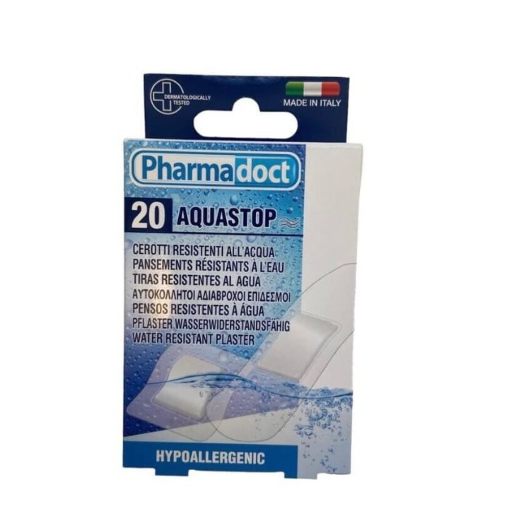 Пластир PHARMADOCT AQUASTOP, Водонепропусклив пластир, 20 бр