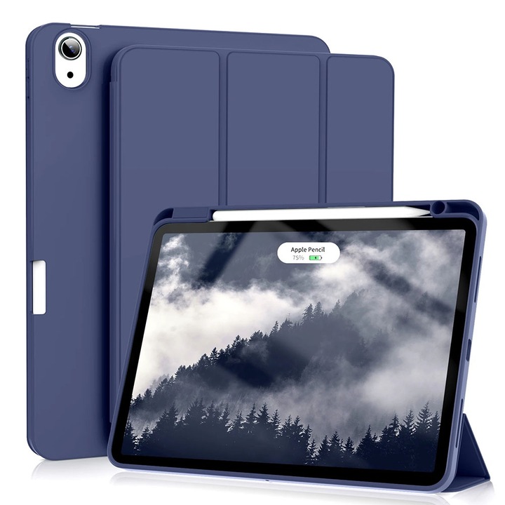 Husa pentru Apple iPad Air 11" (2024) cu functie wake-up/sleep si compartiment pentru Apple Pen tip stand navy blue
