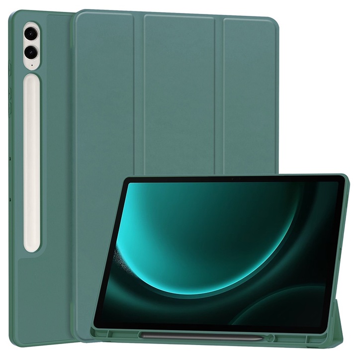 Husa pentru tableta Samsung Galaxy Tab S9 FE Plus - Techsuit Flex Trifold - Verde