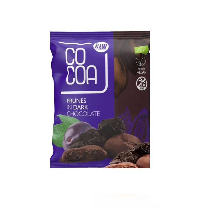Prune in ciocolata neagra raw eco 70 g Cocoa