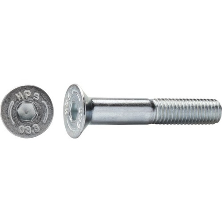 Suruburi Metrice Cu Cap Inecat Si Hexagon Interior Dresselhaus 10x30 Mm Din7991 Otel Zincat, 50 Bucati