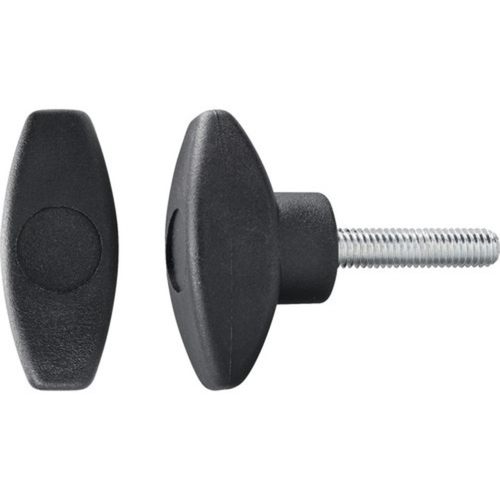 Suruburi Metrice Cu 2 Aripi De Strangere Dresselhaus 6x16 Mm Plastic Negru, 20 Bucati