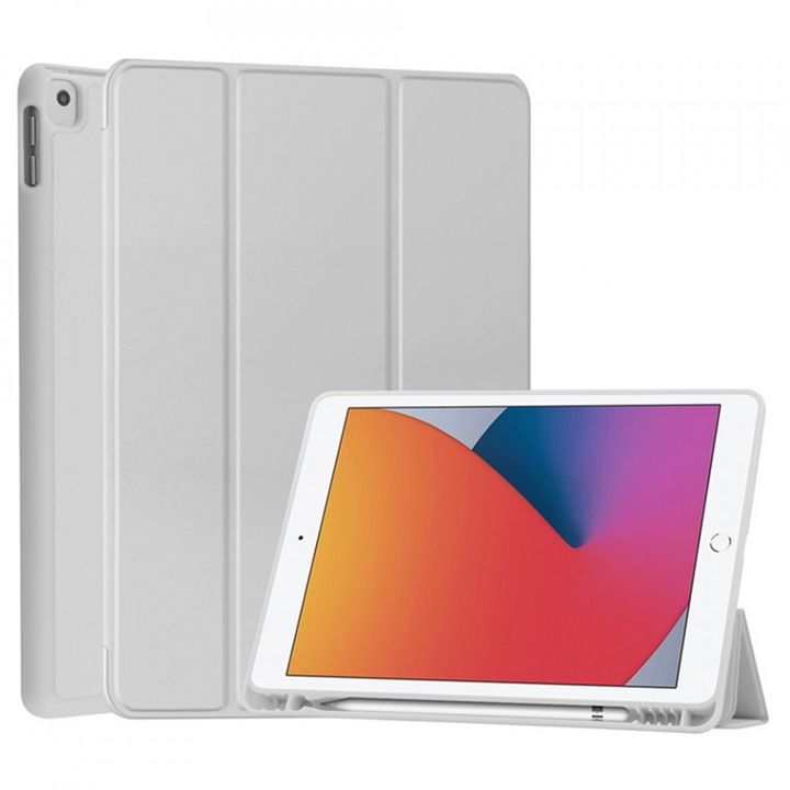 Husa tableta pentru Samsung Galaxy Tab S6 Lite (2020/2022/2024) cu suport 2 Unghiuri si functie Sleep/Wake, SKDR OfficeMate - Gri