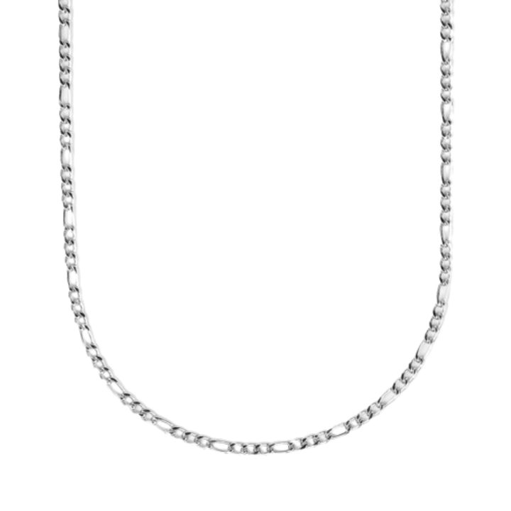 Figaro férfi nyaklánc, rozsdamentes acél, 3mm, 55 cm - Ezüst