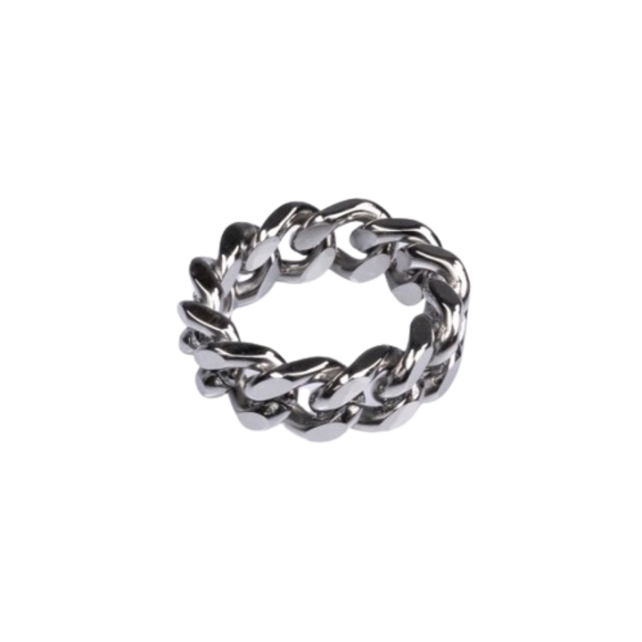 Cuban férif gyűrű, rozsdamentes acél, S - Ezüst