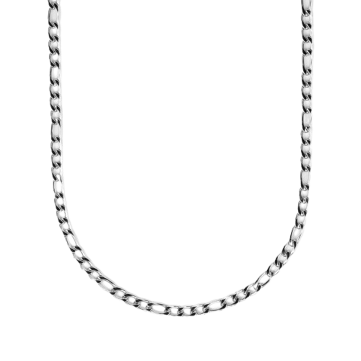 Figaro férfi nyaklánc, rozsdamentes acél, 5mm, 60 cm - Ezüst