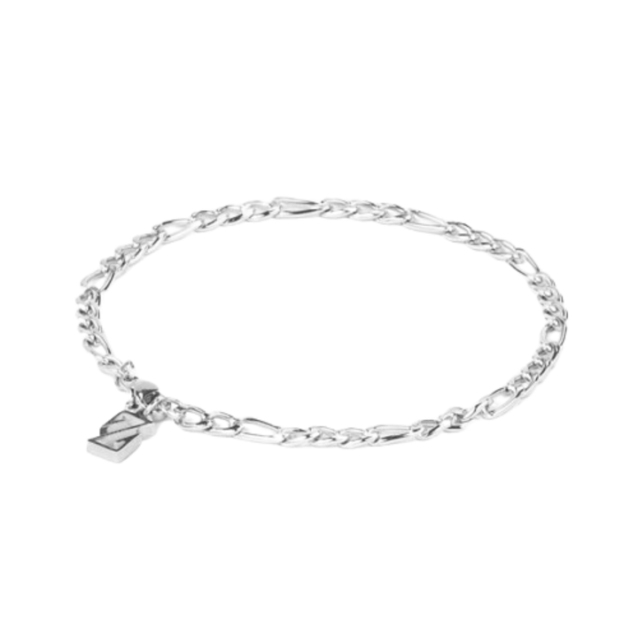 Figaro férfi karkötő, rozsdamentes acél, 3mm, 19 cm - Ezüst