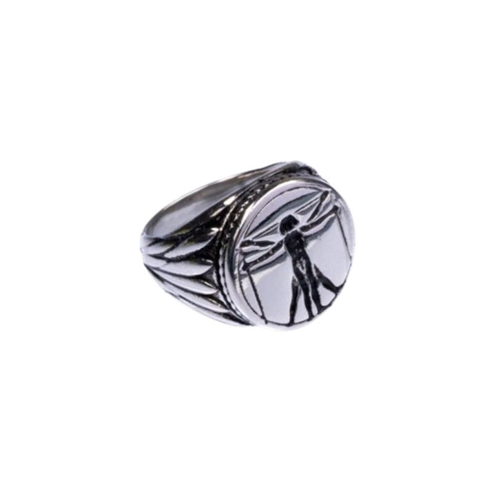 Louvre férfi gyűrű, rozsdamentes acél, S - Ezüst