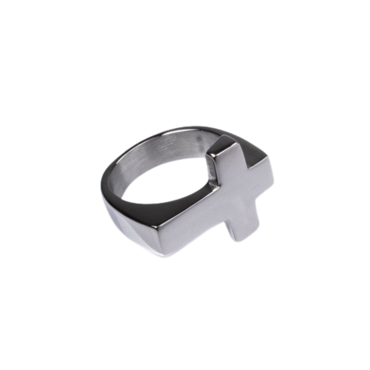 Slant férfi gyűrű, rozsdamentes acél, L - Ezüst