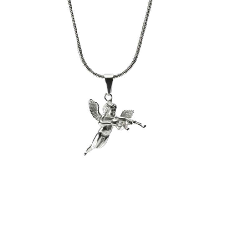 Saint férfi nyaklánc, rozsdamentes acél, 50 cm - Ezüst