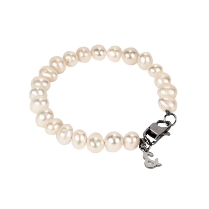 Nautica uniszex karkötő, rozsdamentes acél, édesvízi gyöngy, 7mm, 18 cm - Gyöngy