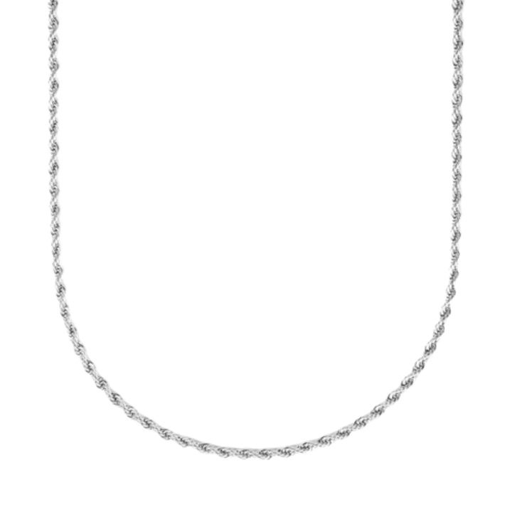 Rope uniszex nyaklánc, rozsdamentes acél, 3mm, 50 cm - Ezüst