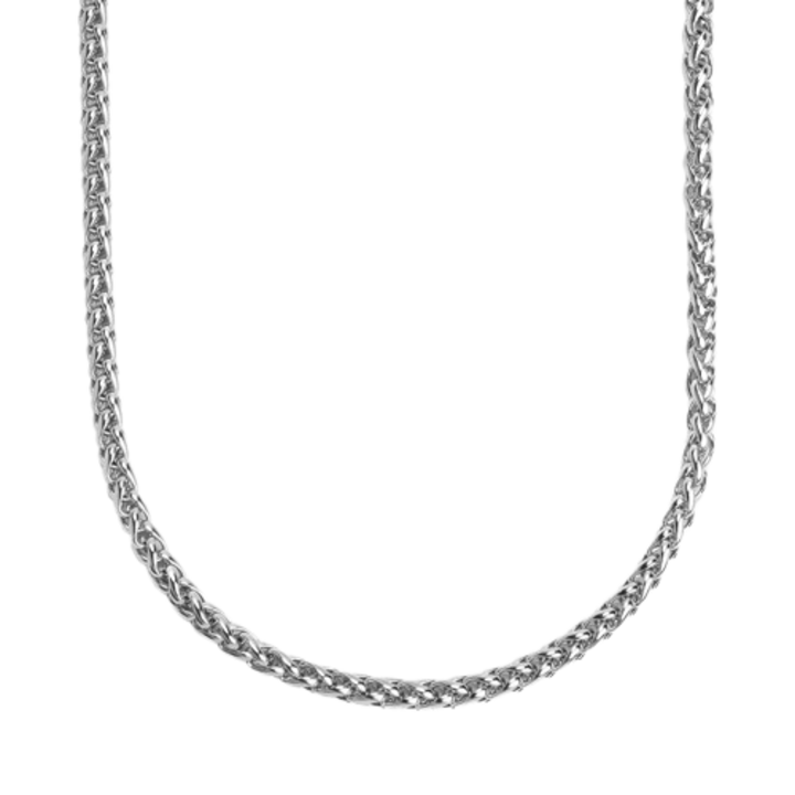 Wheat férfi nyaklánc, rozsdamentes acél, 5mm, 50 cm - Ezüst