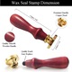 Set stampila pentru ceara, Latauar, Lemn/Alama, Maro/Rosu