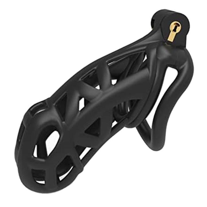 Férfi péniszketrec, kulccsal és zárral, fekete, Nybgyy