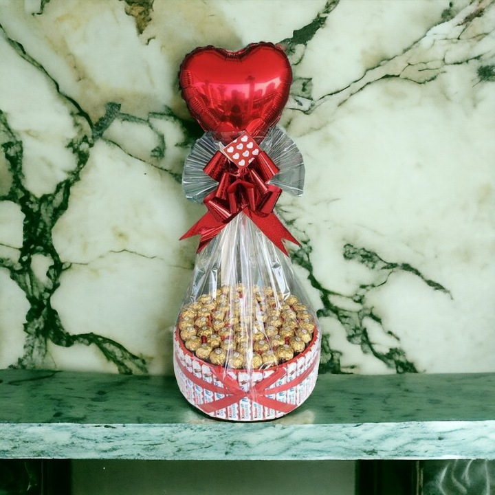Подаръчна кутия GRSCIA-SV, Flowers, Шоколад, Многоцветен, 120 см