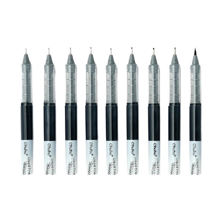 9 db Ohuhu folyékony finomító készlet, prémium fekete tinta, nem mérgező, gyorsan száradó