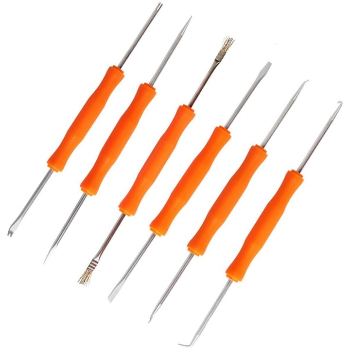 Set Ustensile 6 in 1, Reparatii, Service, Lipire Componente Electronice, enkourakoko®, Portocaliu