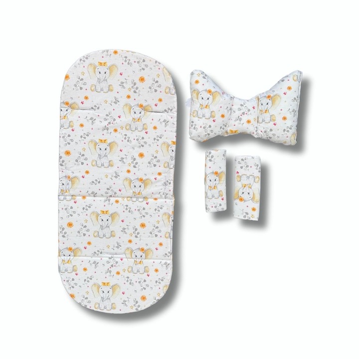 Set pentru cărucior Kapinka, Elefant galben, universal