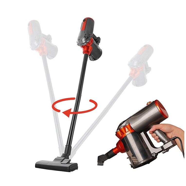 Aspirator, portabil, de uz casnic, filtrare dubla, vine cu 3 capete de schimb, functionare silentioasa, capacitate de colectare 1,5L, 600w, 18kpa, negru