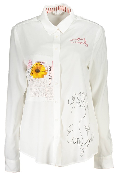 Дамска риза, DESIGUAL, 100% целулоза, бяла, 23SWCW48, Бял