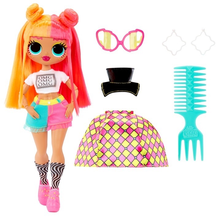 Papusa, LOL Surprise OMG HoS Doll Neonlicious, plastic, 16.5 cm, Multicolor