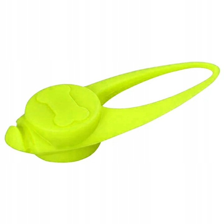 LED-es kulcstartó gallérhoz, Wesolypupil, szilikon, éjjel látható, lime zöld, 7,8x2,7 cm