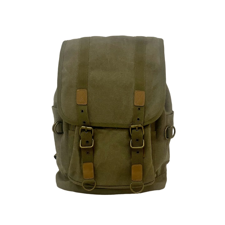 Rucsac militar army, drumetie, din canepa, 46 x 40 x 18 cm, Verde, SP-00011 Seretec Solutions