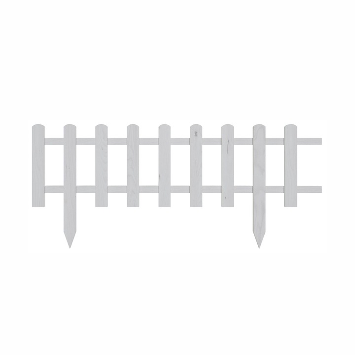 Gard de lemn pentru gradina, Floranica - Alb, 100 x 30 cm