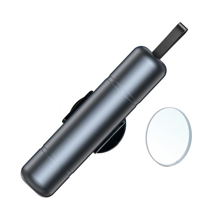 Комплект 2 в 1 предпазен чук за кола, нож за колан, компактен, сив