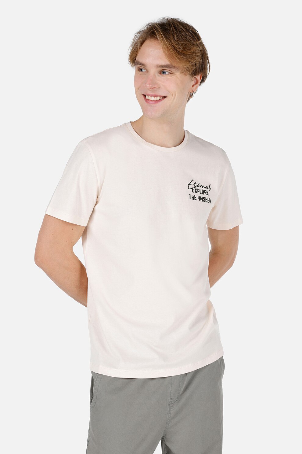 COLIN'S, Tricou cu imprimeu text, Alb murdar, XL