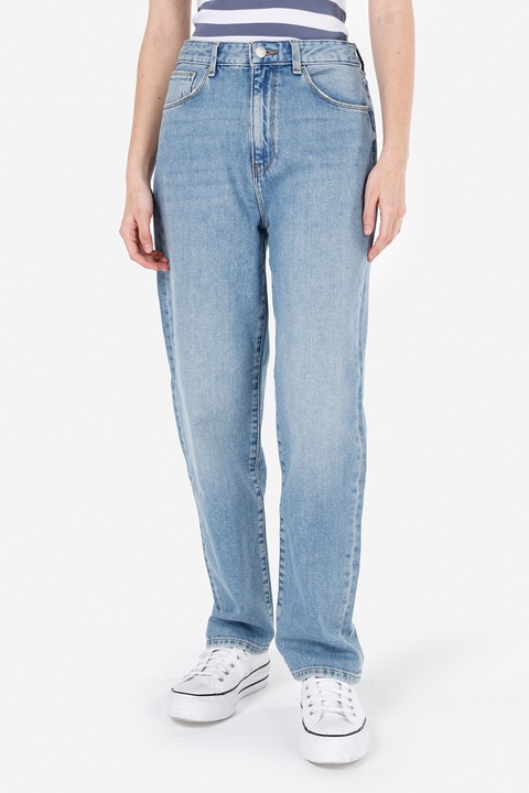 COLIN'S, Blugi cu croiala dreapta si talie inalta, Albastru prafuit