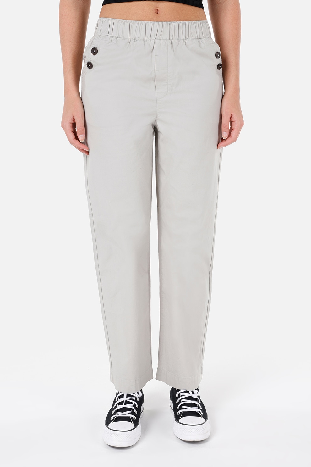 COLIN'S, Pantaloni cu talie inalta si croiala dreapta, Gri deschis, XS