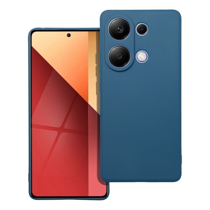 Xiaomi Redmi Note 13 Pro 4G / Poco M6 Pro 4G kompatibilis szilikon tok, telefon tok, hátlaptok, matt, kék, Matt case