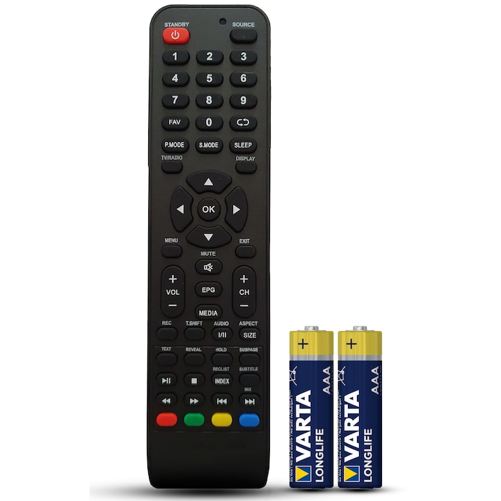 Telecomanda compatibila Utok, U24HD3, U32HD5, U32HD7, U40FHD4, U43FHD1, U48FHD1, TEMIX®, identica cu telecomanda utok originala, baterii incluse