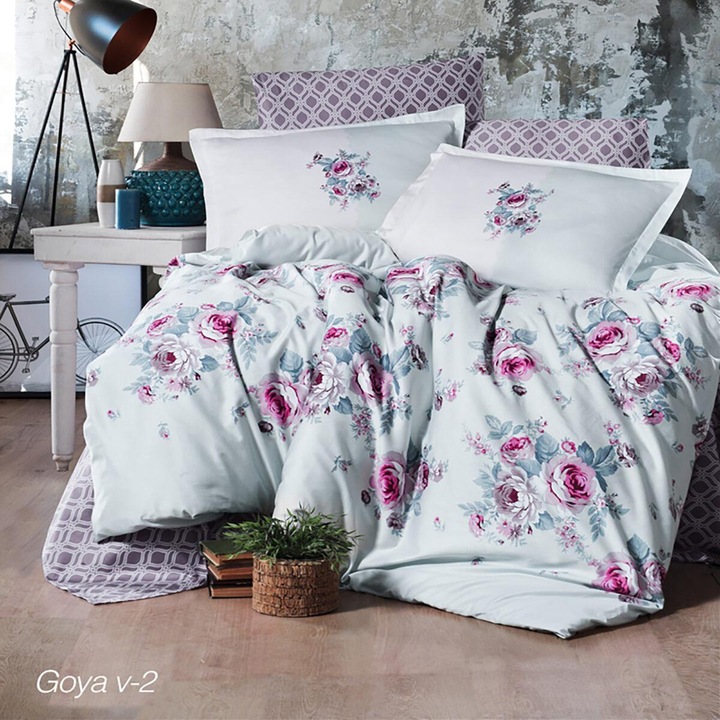 Royal Elegance szatén ágynemű, 4 részes, franciaágyhoz, 260x240 cm, rózsafehér